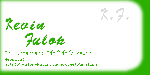 kevin fulop business card